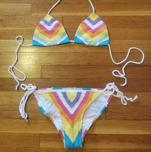 Bar Iii Multicolor Crochet Bikini